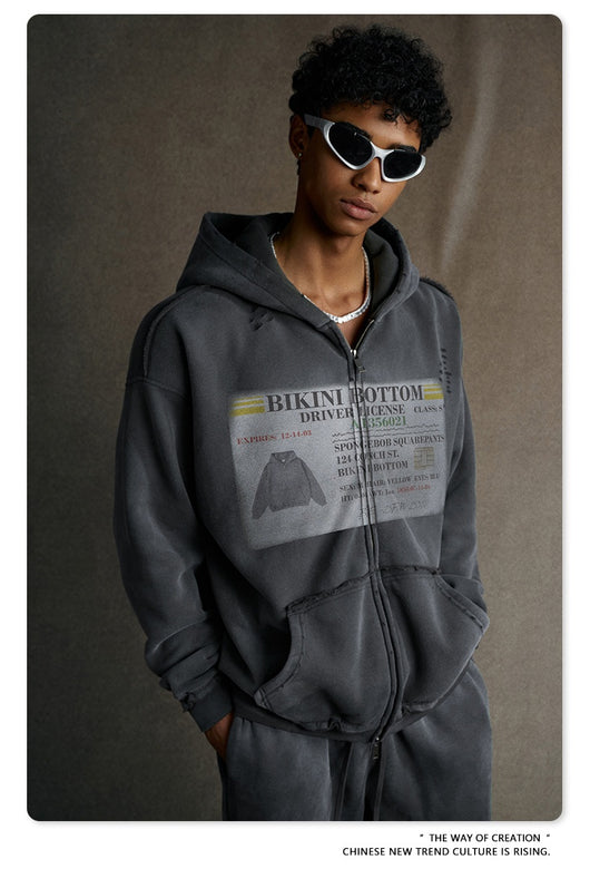 Sudadera Estilo Cardigan con Cierre y Diseño Roto - Image 18