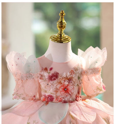 Vestido de Princesa Lujo Asequible para Fiestas de Cumpleaños Infantiles - Image 12
