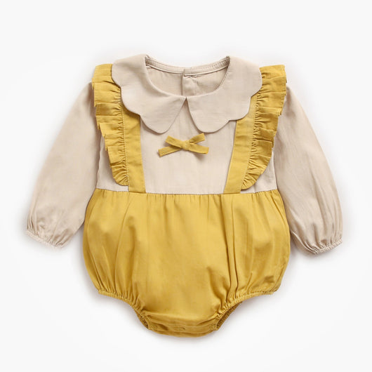 Vestido Infantil de Manga Larga con Cuello de Pétalos para Primavera y Otoño - Image 5