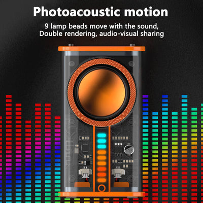 Parlante Bluetooth K07 Transparente con Luces LED Sincronizadas y Subwoofer TWS Estéreo - Image 14