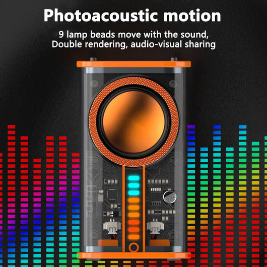 Parlante Bluetooth K07 Transparente con Luces LED Sincronizadas y Subwoofer TWS Estéreo - Image 14