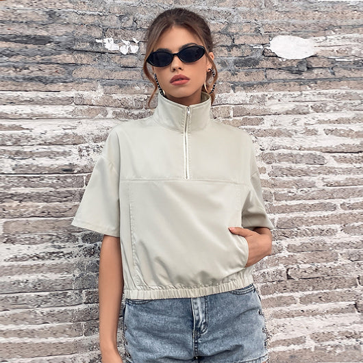 Blusa Suelta de Verano con Solapa - Top Corto Transpirable para Mujer - Image 11