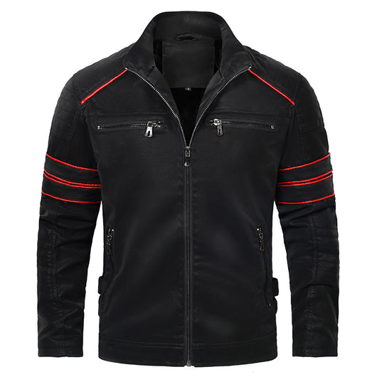 Chaqueta de Cuero PU con Cuello Mao para Hombre - Image 7