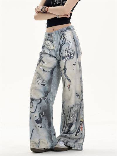 Pantalones Vaqueros Rectos de Pierna Ancha con Múltiples Bolsillos - Image 11