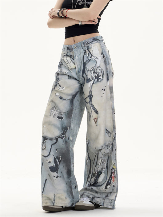 Pantalones Vaqueros Rectos de Pierna Ancha con Múltiples Bolsillos - Image 11