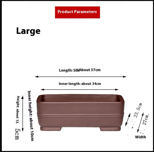 Maceta Rectangular de Cerámica Yixing Purple Sand - Image 13
