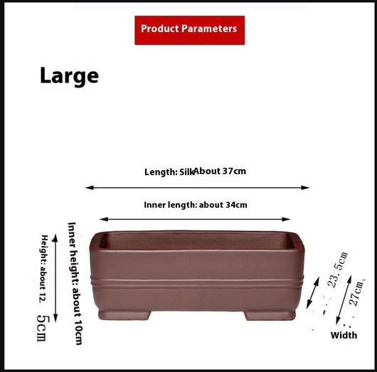 Maceta Rectangular de Cerámica Yixing Purple Sand - Image 13