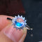 Anillo de Hada de Plata 925 con Piedra de Luna Azul Natural