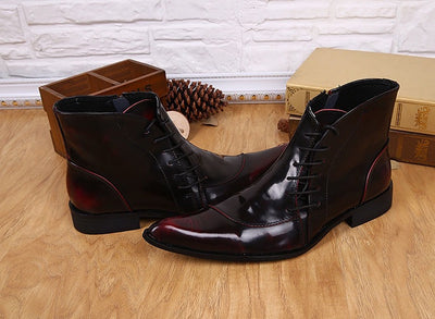 Botas de Cuero Puntiagudas Estilo Coreano Lujo Ligero para Hombre - Image 15