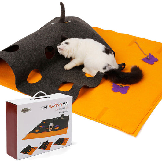 Túnel de Juego Interactivo con Tapete Puzzle para Gatos - Image 10
