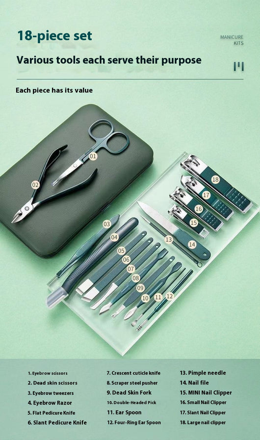 Set de Cortaúñas Portátil Verde Oscuro - Image 12