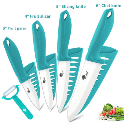 Set de 5 Cuchillos de Cerámica Zirconia con Hojas Blancas - Image 6