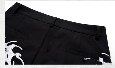 Pantalón Negro Elegante con Diseño de Espina Dorsal Remachado - Image 3