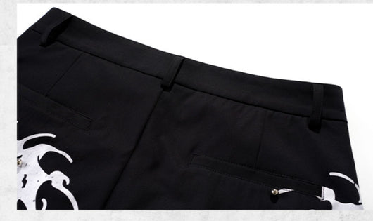 Pantalón Negro Elegante con Diseño de Espina Dorsal Remachado - Image 3