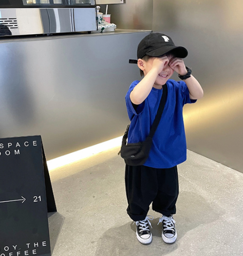Pantalones Casuales Infantiles Coreanos con Bolsillos Laterales