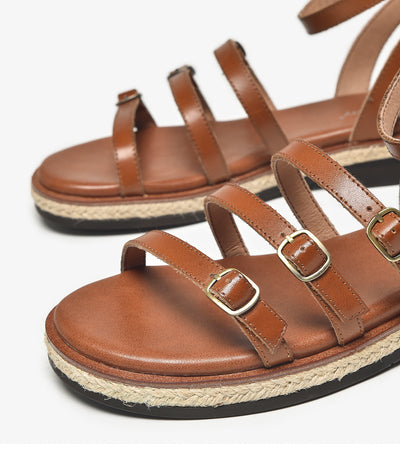 Sandalias Retro con Tira Cruzada y Tacón Grueso para Mujer - Image 9