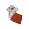 Conjunto Camisa de Manga Corta con Corbatín Estampado Animalitos