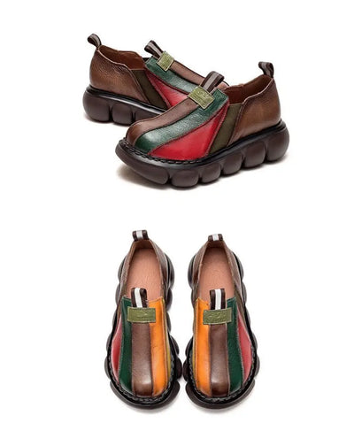 Zapatos Étnicos Bicolor con Suela Gruesa y Punta Redonda - Image 12