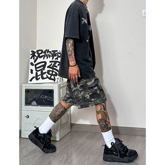Pantalones Cortos de Trabajo Camuflaje Estilo Americano con Múltiples Bolsillos - Image 5