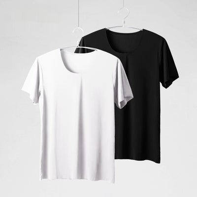 Playera Blanca Hombre Ice Silk Sin Costuras - Manga Corta Verano