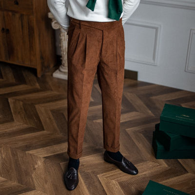 Pantalones de Pana Rectos Cintura Alta para Hombre - Image 7