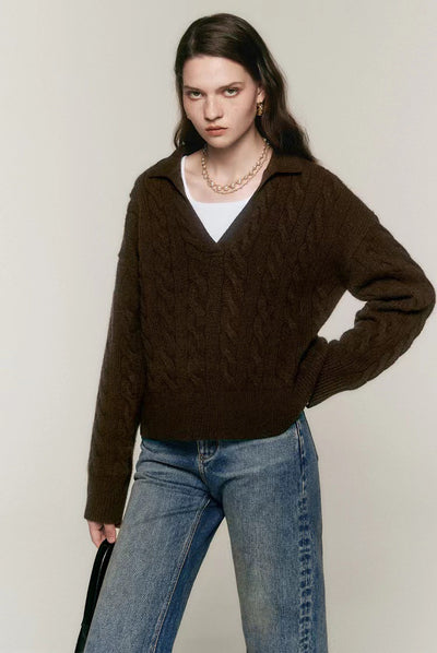 Suéter Polo de Lana Pura Estilo Old Money Relajado - Image 9