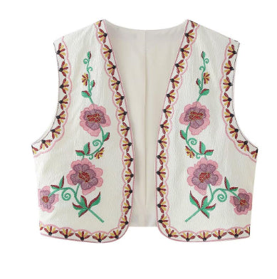 Chaleco Casual Reversible de Diseño Francés con Bordado Bicolor - Image 10