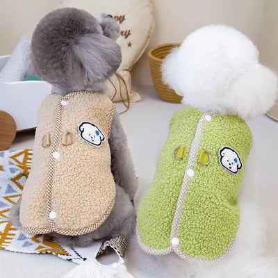 Chaleco Térmico de Forro Coral para Perros y Gatos - Abrigo de Invierno con Argolla para Correa - Image 6
