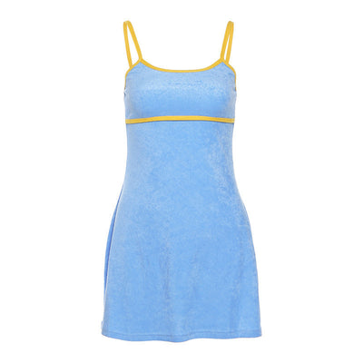 Vestido Ajustado con Escote Sling en Color Sólido para Mujer - Image 8