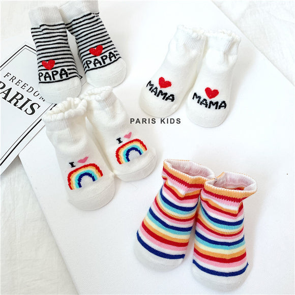Calcetines Arcoíris para Bebé - Amor a Papá y Mamá