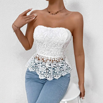 Blusa Sin Mangas con Encaje Bordado - Image 4