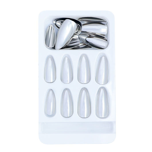 Uñas Postizas de Almendra con Revestimiento Electroplaqueado - Estilo Europeo y Americano - Image 5