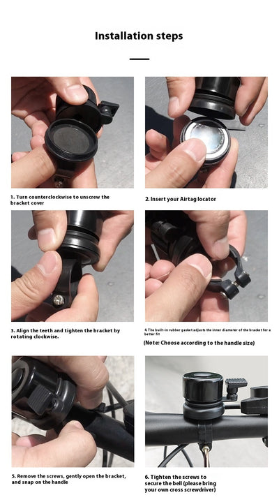 Timbre de Bicicleta con Localizador AirTag - Soporte de Montaje Oculto - Image 15