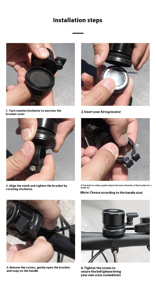 Timbre de Bicicleta con Localizador AirTag - Soporte de Montaje Oculto - Image 15
