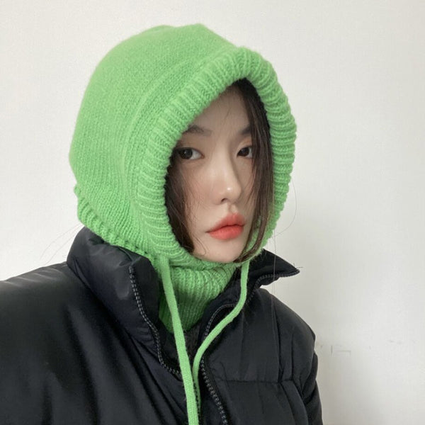 Gorro Tejido con Cordón y Bufanda - Diseño Adorable Trending