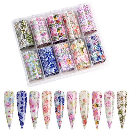 Calcomanías de Uñas con Diseño de Flores y Estrellas - Pegatinas Trendy - Image 29