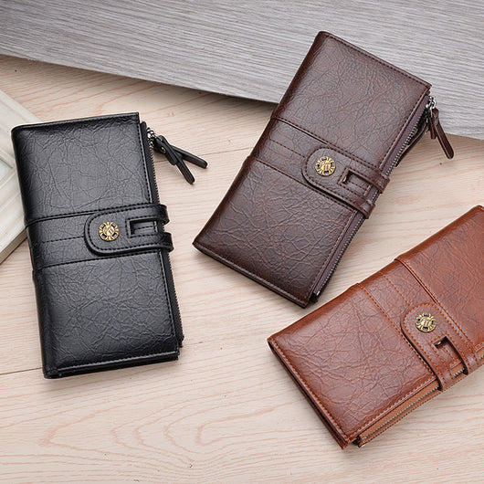 Cartera Larga para Hombre en Cuero PU Retro con Bolsa para Teléfono - Image 8