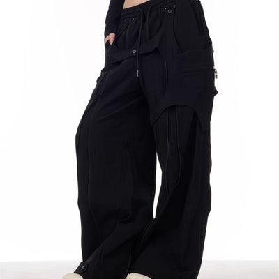Pantalones Anchos de Patchwork para Mujer - Diseño Casual y Versátil
