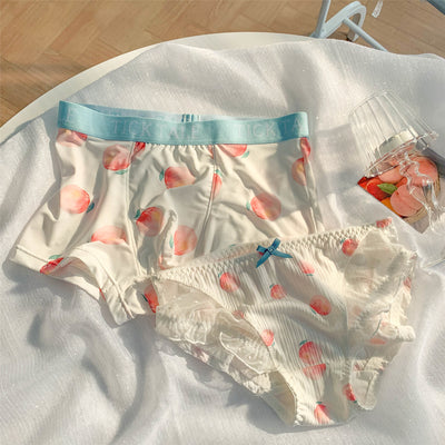 Conjunto de Ropa Interior para Parejas Sabor Durazno - Algodón Seda Fría Verano - Image 8