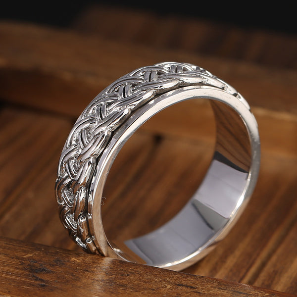 Anillo de Plata Esterlina con Rotor Giratorio