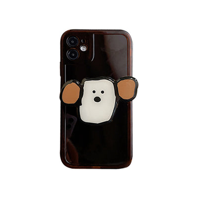 Funda para Teléfono Perro Orejas Grandes con Soporte Marrón Chocolate - Image 2