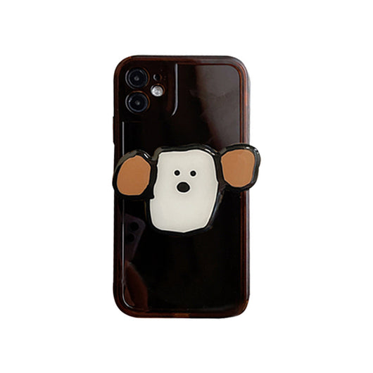 Funda para Teléfono Perro Orejas Grandes con Soporte Marrón Chocolate - Image 2