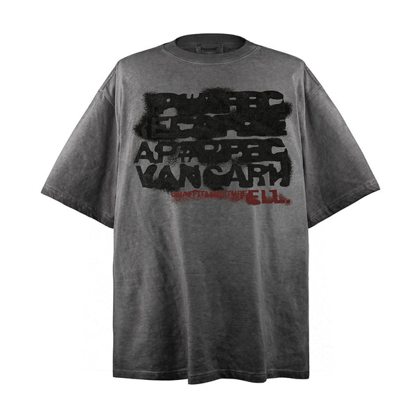Camiseta Hombre Estampado Degradado de Letras