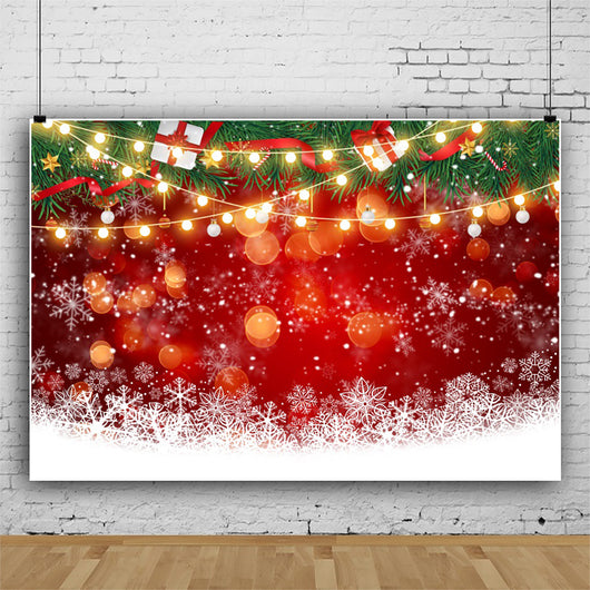 Fondo Navideño Rojo con Copos de Nieve para Fotografía y Video - Image 6