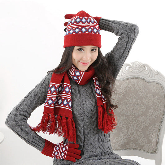 Set Invierno Abrigado: Gorro, Bufanda y Guantes de Lana Tejida