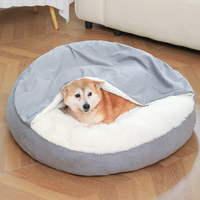 Cama Ortopédica para Perros y Gatos con Manta Térmica y Capucha - Image 3