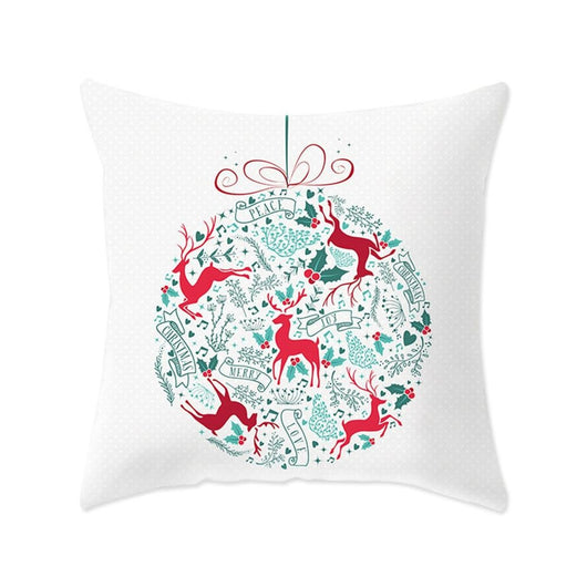 Funda de Almohada Navideña con Diseño de Ciervo y Patrón Geométrico - Image 68