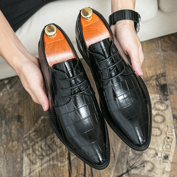Zapatos de Cuero Puntiagudos Talla Grande para Hombre - Estilo Moderno
