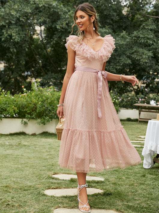 Vestido Slip de Encaje Liso - Image 3