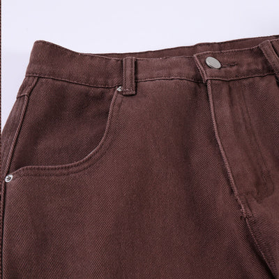 Pantalones Vaqueros Rectos Sueltos Multi-bolsillos Color Sólido - Image 18